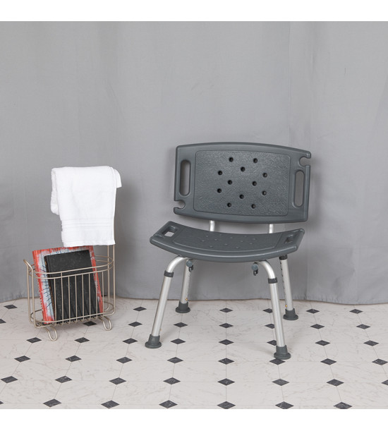 Flash Furniture DC-HY3501L-GRY-GG HERCULES Series Tool-Free and Quick Assembly, 300 Lb. Capacity, Adjustable Gray Bath & Shower Chair with Extra Large Back Flash Furniture DC-HY3501L-GRY-GG HERCULES Series Tool-Free and Quick Assembly, 300 Lb. Capacity, Adjustable Gray Bath & Shower Chair with Extra Large Back